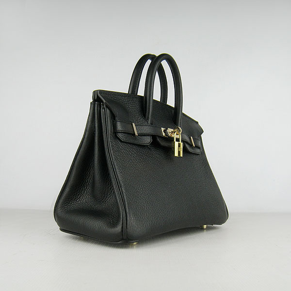 Super A Replica Hermes Togo Leather Birkin 25CM Handbag Black 6068